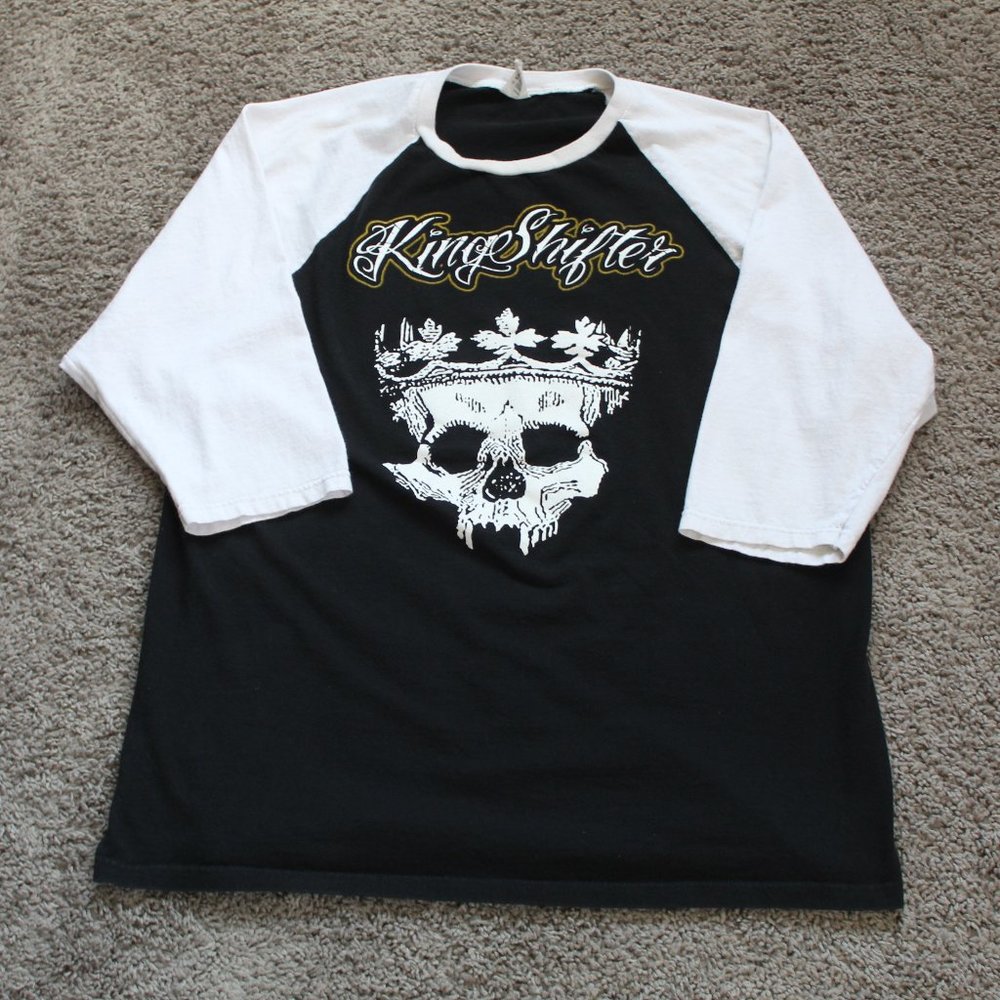 Single Sided King Shifter Black and White Anvil Jersey Tee